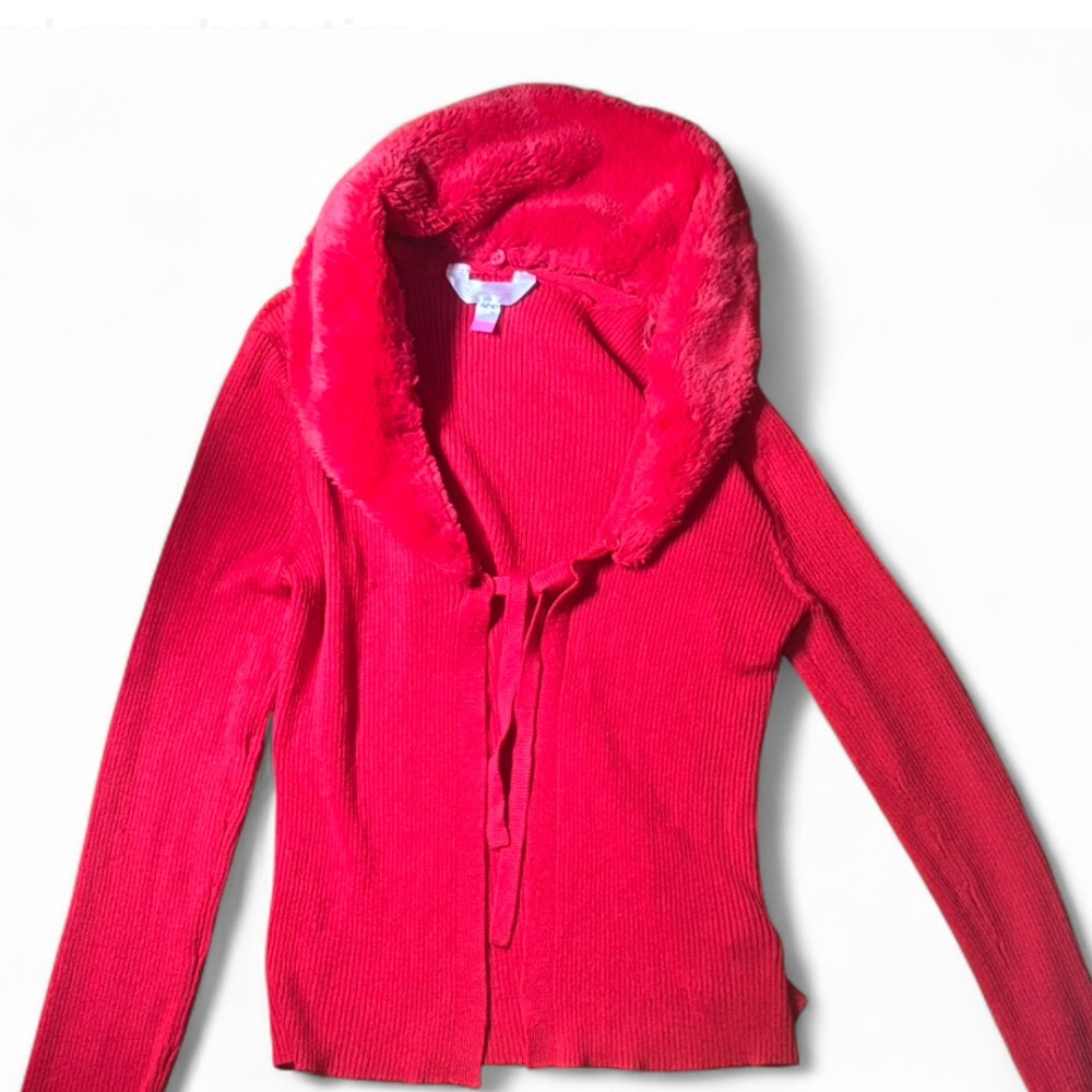 Red Fur Cardigan